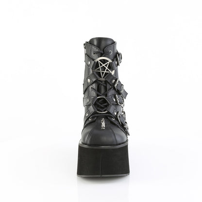 4 1/2" Platform Lace-Up Ankle Boot,Inside Metal Zip (Demonia KERA68/BVL)