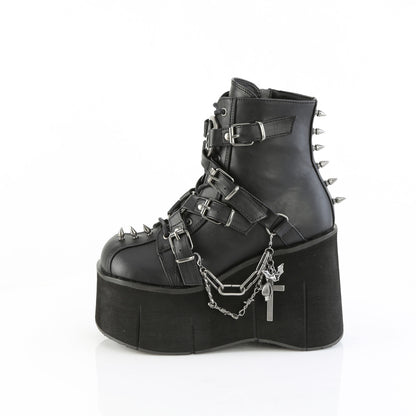 4 1/2" Platform Lace-Up Ankle Boot,Inside Metal Zip (Demonia KERA68/BVL)