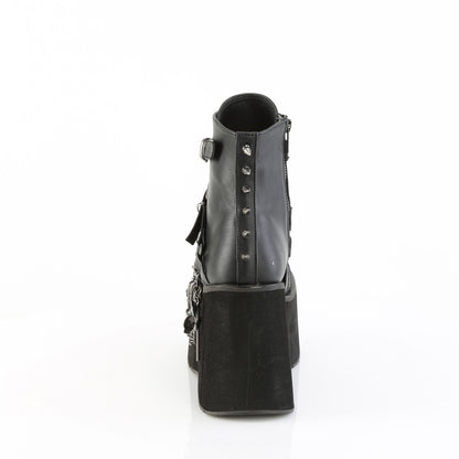 4 1/2" Platform Lace-Up Ankle Boot,Inside Metal Zip (Demonia KERA68/BVL)