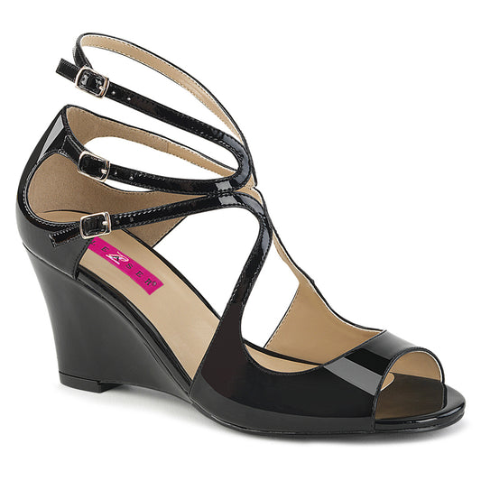 *3" Strappy Wedge Sandal W/ Cutout Detail (Pleaser Pink Label KIM04/B)