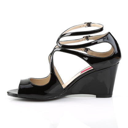 *3" Strappy Wedge Sandal W/ Cutout Detail (Pleaser Pink Label KIM04/B)