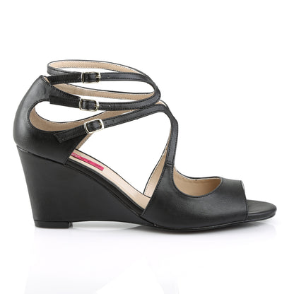 *3" Strappy Wedge Sandal W/ Cutout Detail (Pleaser Pink Label KIM04/B)