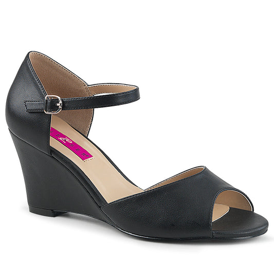 *3" Ankle Strap Wedge Sandal (Pleaser Pink Label KIM05/BPU)