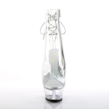 *6" Heel, 1 3/4" PF Open Toe/Heel Ankle Boot, Side Zip (Pleaser KISS1018C/C/M)