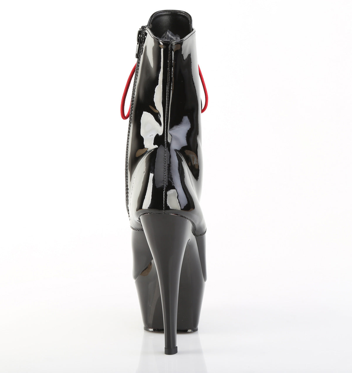 **6" Stiletto Heel Lace-Up PF Ankle Bt, Side Zip (Pleaser KISS1020-1/B/M)