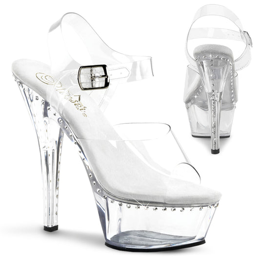 **6" Heel, 1 3/4" PF Ankle Strap Sandal (Pleaser KISS208LS/C/M)