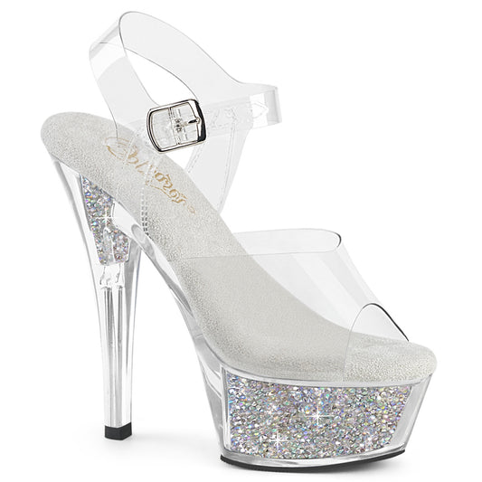6" Heel, 1 3/4" PF Ankle Strap Sandal w/RS Inserts (Pleaser KISS208RSI/C/C-SRS)
