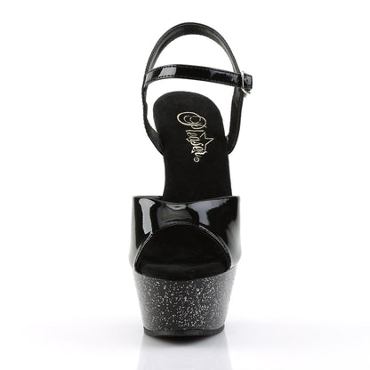 *6" Heel, 1 3/4" PF Ankle Strap Sandal w/Mini Glitter (Pleaser KISS209MG/B/M)