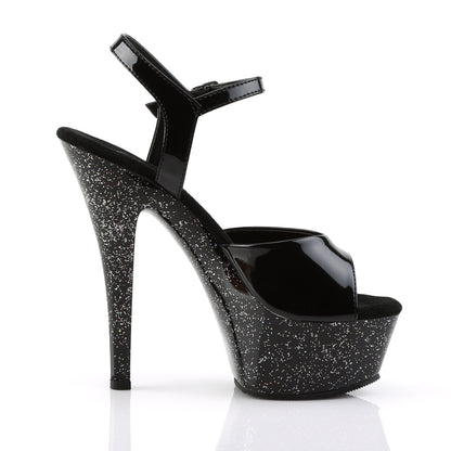 *6" Heel, 1 3/4" PF Ankle Strap Sandal w/Mini Glitter (Pleaser KISS209MG/B/M)