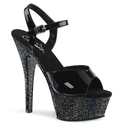 *6" Heel, 1 3/4" PF Ankle Strap Sandal w/Mini Glitter (Pleaser KISS209MG/B/M)