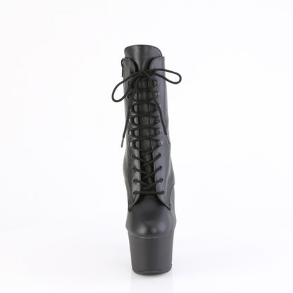 *7" Heel, 2 3/4" PF Ankle Boot w/Brass Knuckles, Side Zip (Pleaser KNUCKS1020/BPU/M)