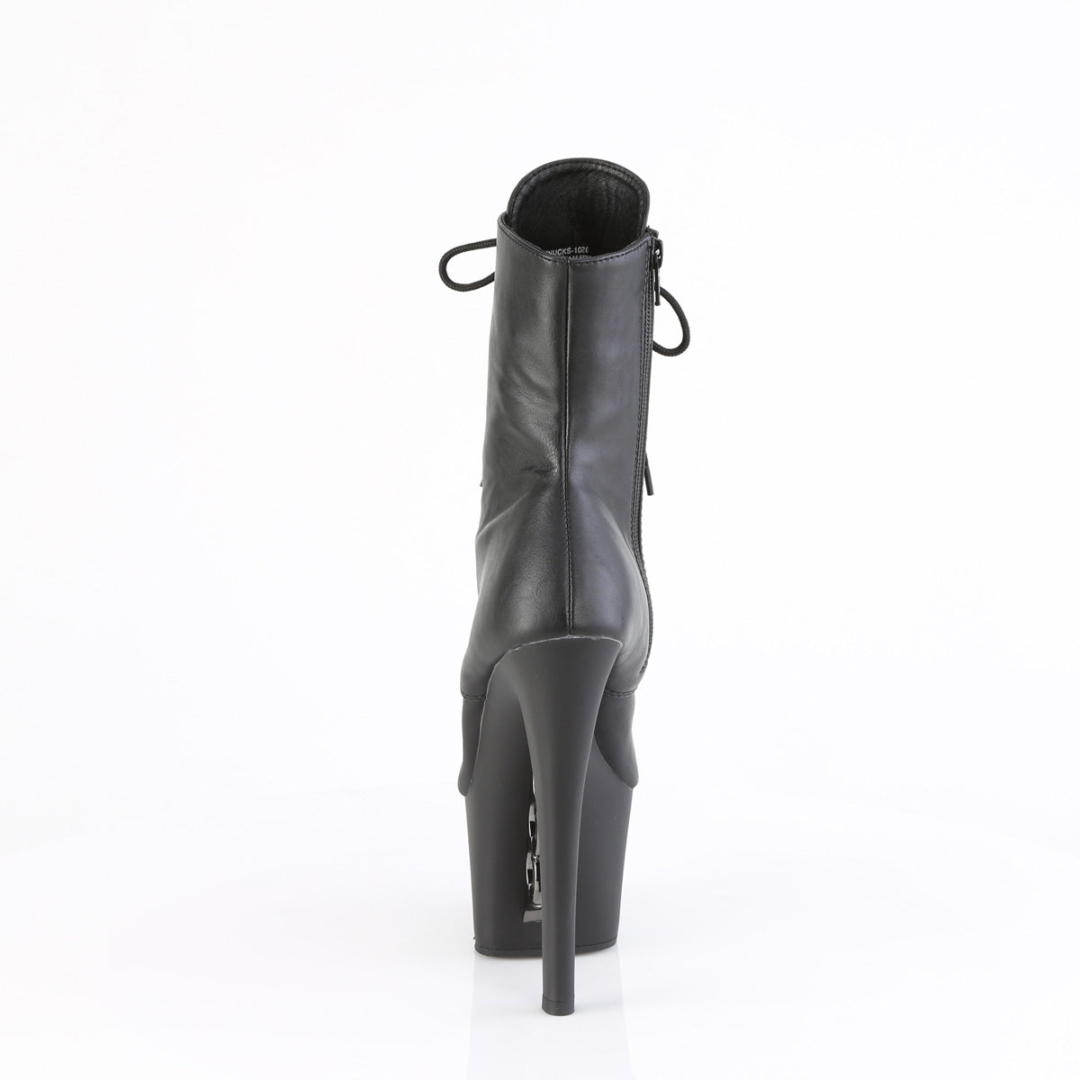 *7" Heel, 2 3/4" PF Ankle Boot w/Brass Knuckles, Side Zip (Pleaser KNUCKS1020/BPU/M)