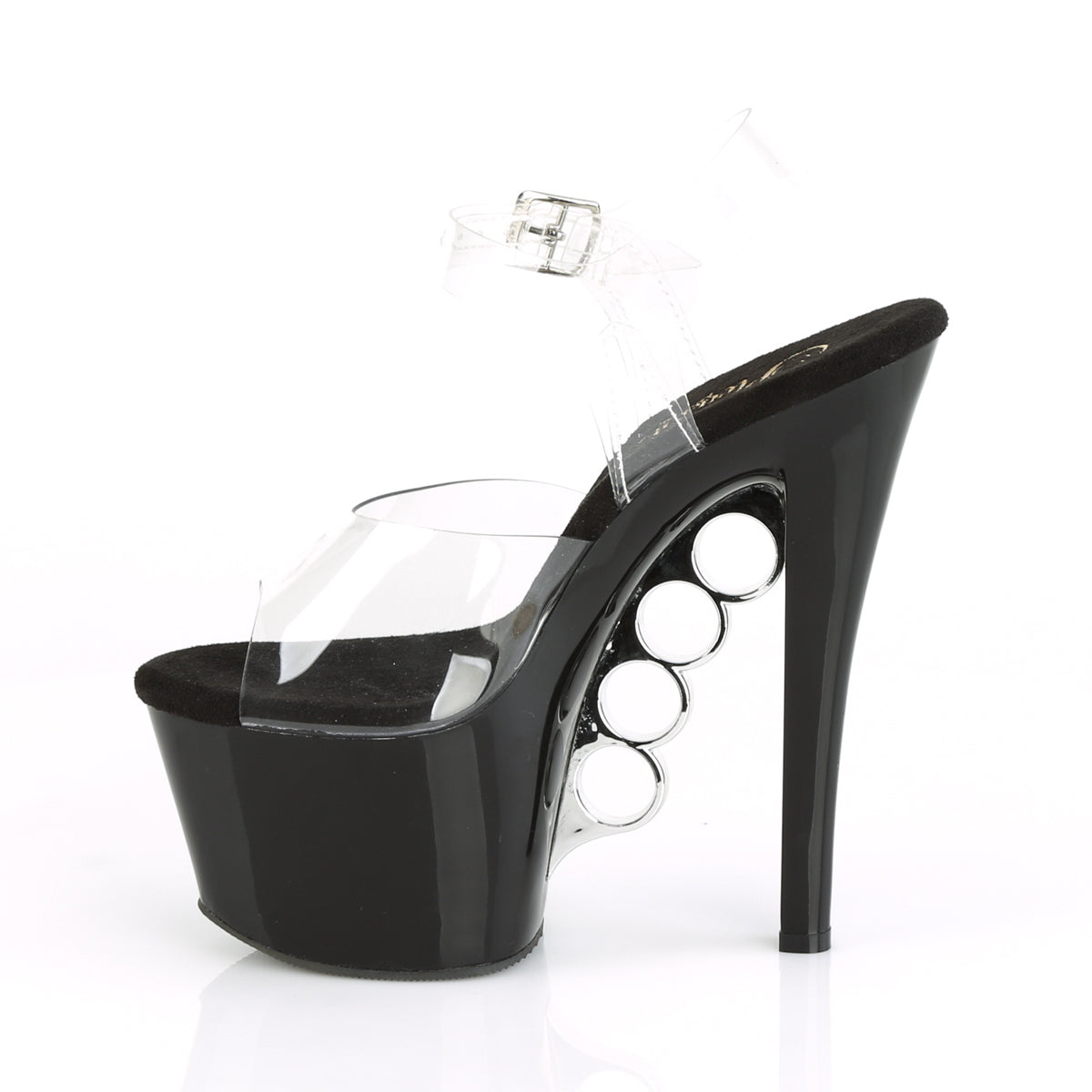 *7" Heel, 2 3/4" PF Ankle Strap Sandal (Pleaser KNUCKS708/C/B)