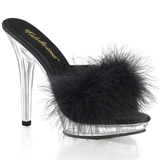 5" Heel, 3/4" PF Marabou Slipper (Fabulicious LIP101-8/B/C)