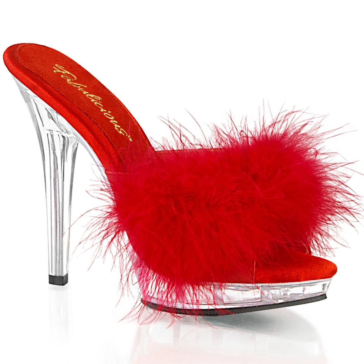 5" Heel, 3/4" PF Marabou Slipper (Fabulicious LIP101-8/B/C)