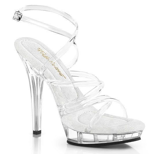 **5" Heel, 3/4" PF Criss-Cross Ankle Strap Sandal (Fabulicious LIP106/C/M)