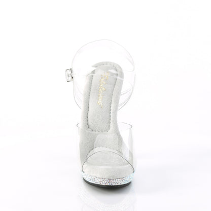 5" Heel, 3/4" PF Ankle Strap Sandal W/ Rhinestones (Fabulicious LIP108DM/C/SMCRS)