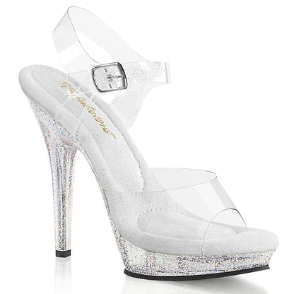5" Heel, 3/4" PF Ankle Strap Sandal W/Mini Glitters (Fabulicious LIP108MG/C/M)