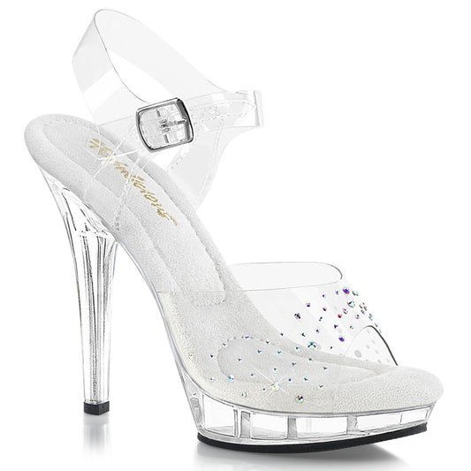 *5" Heel, 3/4" PF Ankle Strap Sandal W/ RS (Fabulicious LIP108SD/C/M)