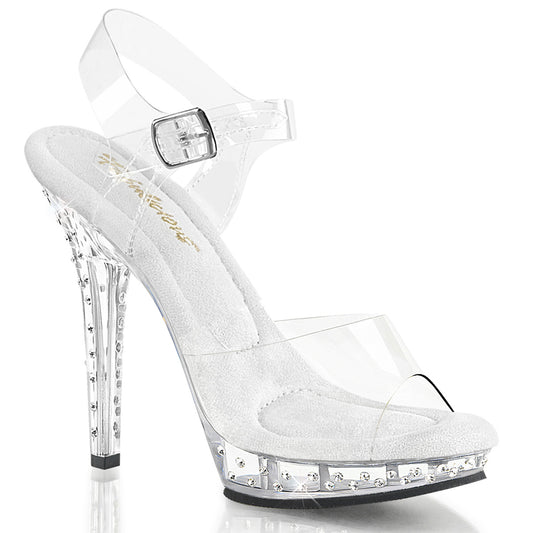 5" Heel, 3/4" PF Ankle Strap Sandal (Fabulicious LIP108SDT/C/M)
