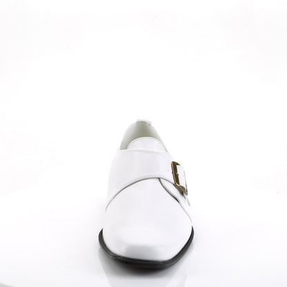 **1 " Men's White PU Costume Classic Loafer w/A Side Buckle (Funtasma LOA12/W/PU)
