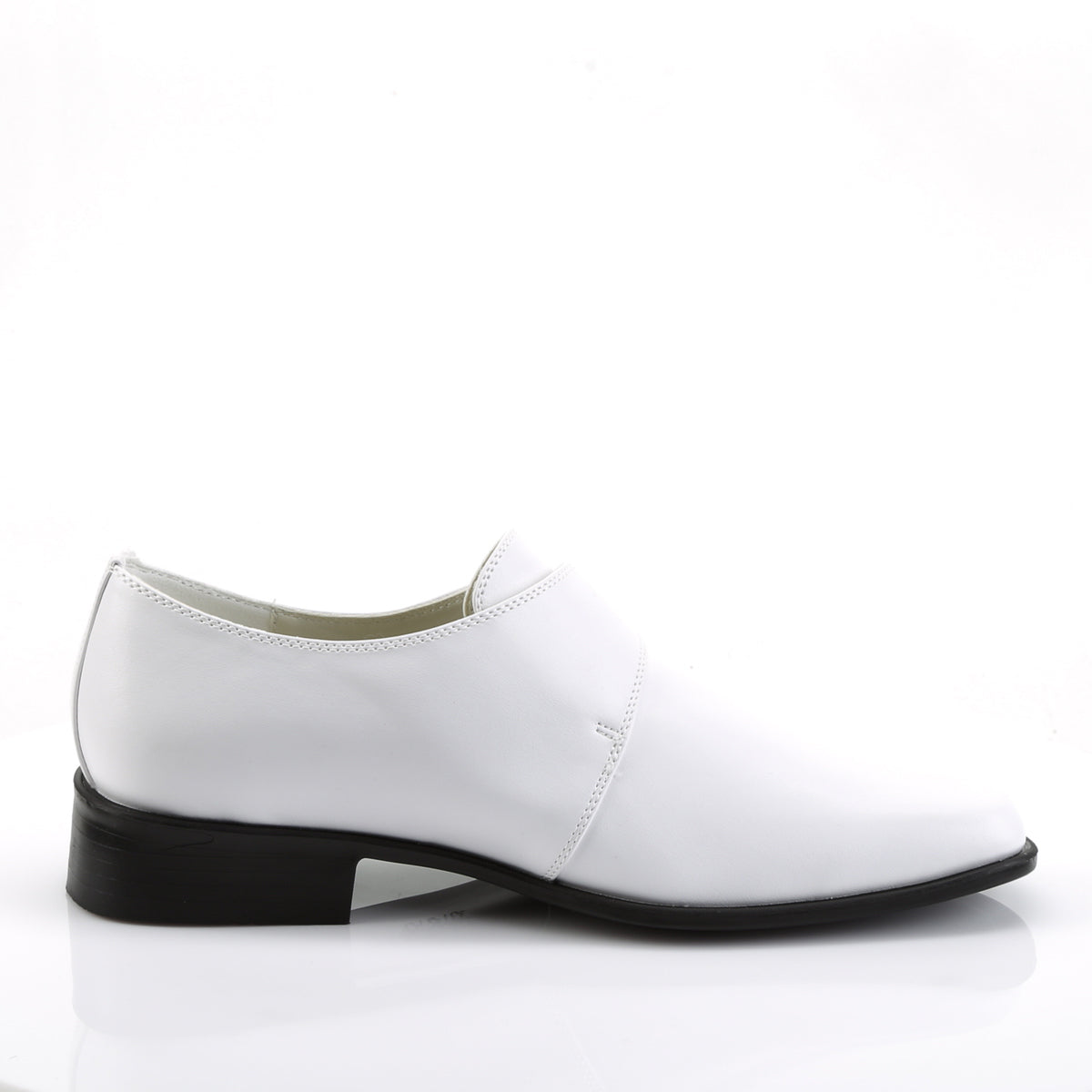 **1 " Men's White PU Costume Classic Loafer w/A Side Buckle (Funtasma LOA12/W/PU)