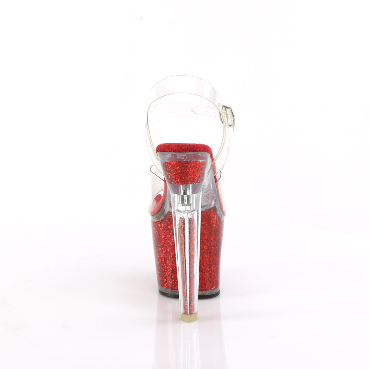*7" Heel, 3 1/4" PF Ankle Strap Sandal w/Iridescent Glitters (Pleaser LOVESK708SG/C/AQG)