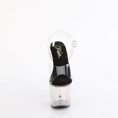7" Heart Shaped Heel, 3 1/4" PF Ankle Strap Sandal (Pleaser LOVESK708T/C/BP)