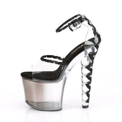 7" Heel, 3 1/4" PF Ankle Strap d'Orsay Sandal (Pleaser LOVESK712T/C-B/FDB)
