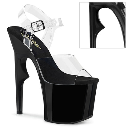 **7" Rose Thorn Heel, 3 1/4" PF Ankle Strap Sandal (Pleaser LOVEHN708/C/B)