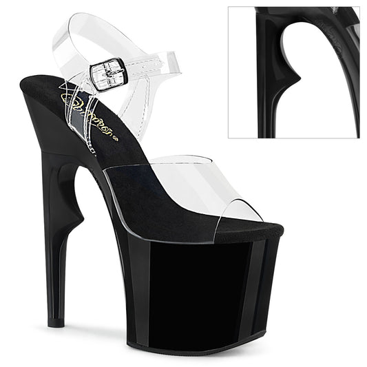 **7" Rose Thorn Heel, 3 1/4" PF Ankle Strap Sandal (Pleaser LOVEHN708/C/B)