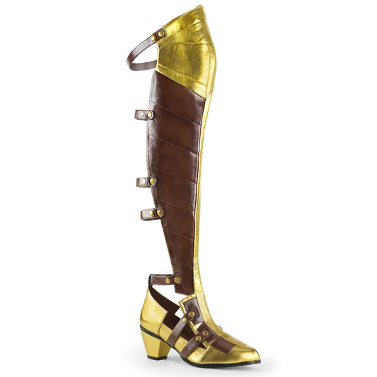 *2 1/2" Block Heel Over-the-Knee BootW/ Hook N'Loop Closure (Funtasma MAI8830/BN-GLDPU)