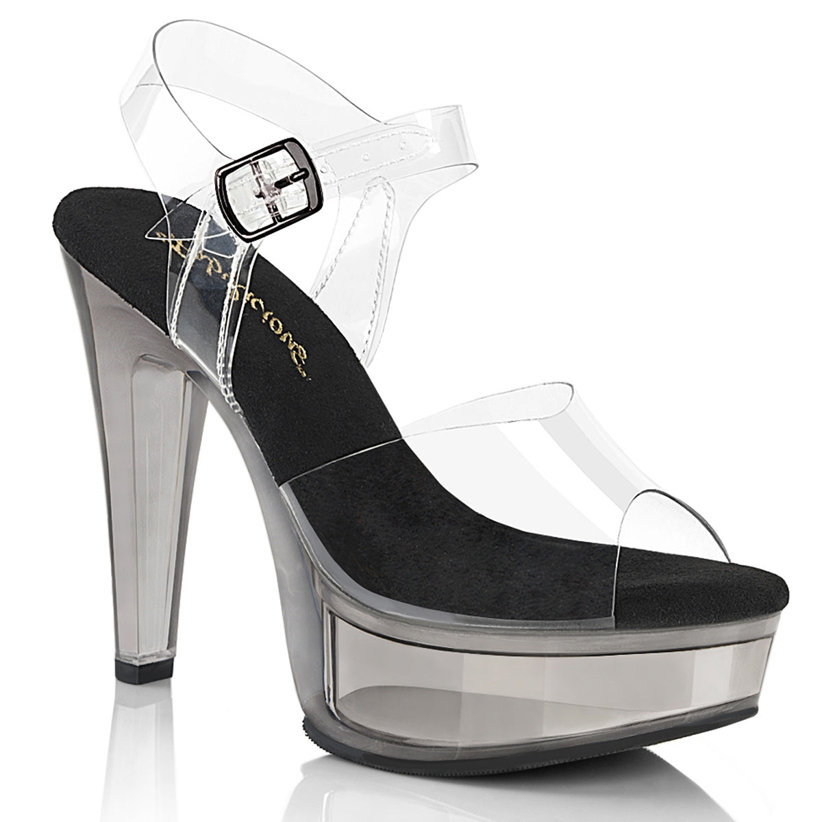 5" Heel, 1 3/4" PF Ankle Strap Sandal (Fabulicious MART508/C-B/SMKT)