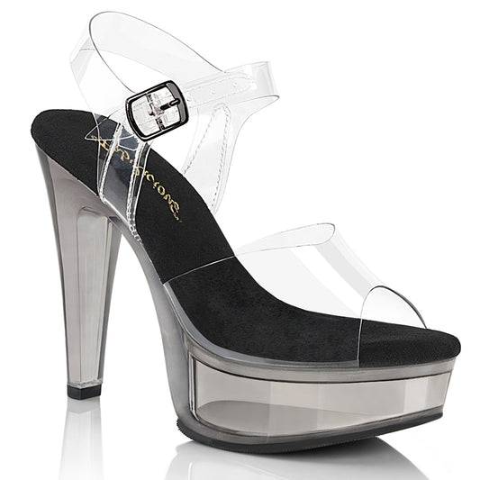 5" Heel, 1 3/4" PF Ankle Strap Sandal (Fabulicious MART508/C-B/SMKT)