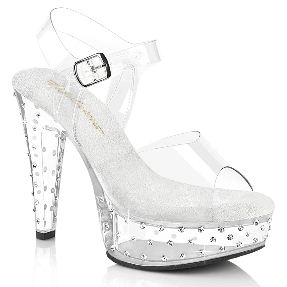5" Heel, 1 3/4" PF Ankle Strap Sandal (Fabulicious MART508SDT/C/M)