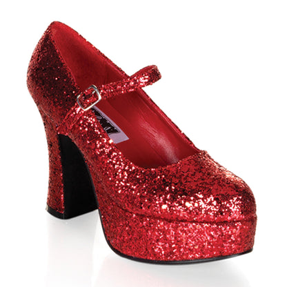 *4" Heel, 1 1/2" PF, Heel Mary Jane Pump w/Glitter (Funtasma MAR50G/BP)