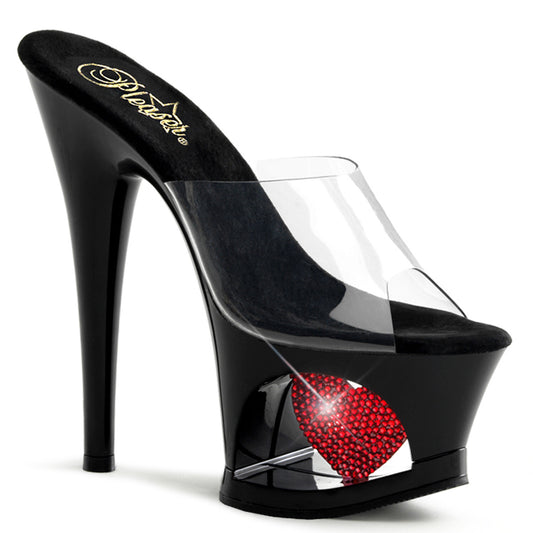 7" Heel, 2 3/4" Cut-Out PF Slide (Pleaser MOON701HRS/C/B-R)