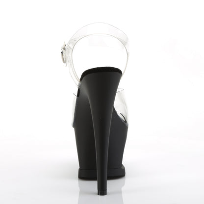 *7" Heel, 2 3/4" Cut-Out PF Ankle Strap Sandal (Pleaser MOON708/C/B)