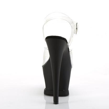 *7" Heel, 2 3/4" Cut-Out PF Ankle Strap Sandal (Pleaser MOON708SK/C/B-PW)