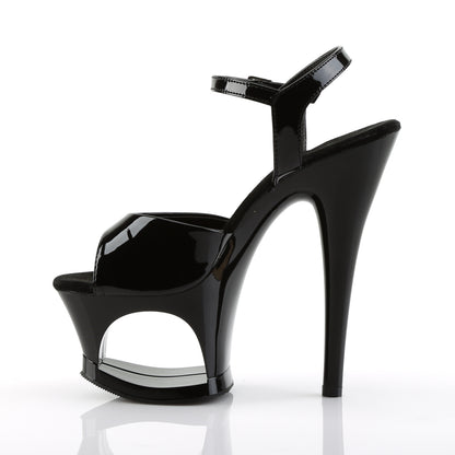 *7" Heel, 2 3/4" Cut-Out PF Ankle Strap Sandal (Pleaser MOON709/B/M)