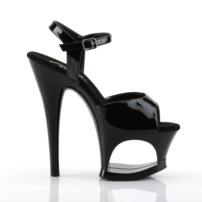 *7" Heel, 2 3/4" Cut-Out PF Ankle Strap Sandal (Pleaser MOON709/B/M)