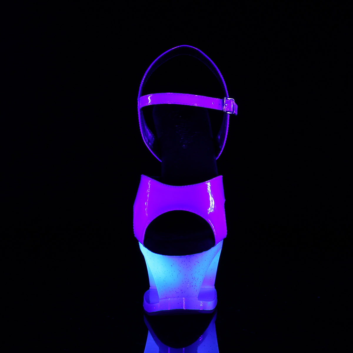 7" Heel, 2 3/4" Cut-Out PF Ankle Strap Sandal w/ Mermaid (Pleaser MOON711MER/BLU/M)