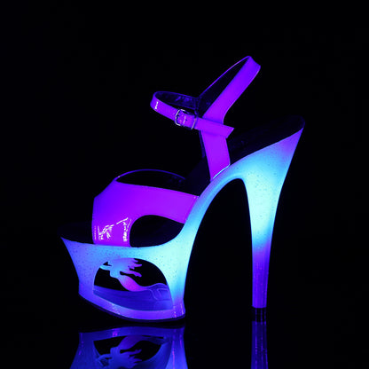 7" Heel, 2 3/4" Cut-Out PF Ankle Strap Sandal w/ Mermaid (Pleaser MOON711MER/BLU/M)