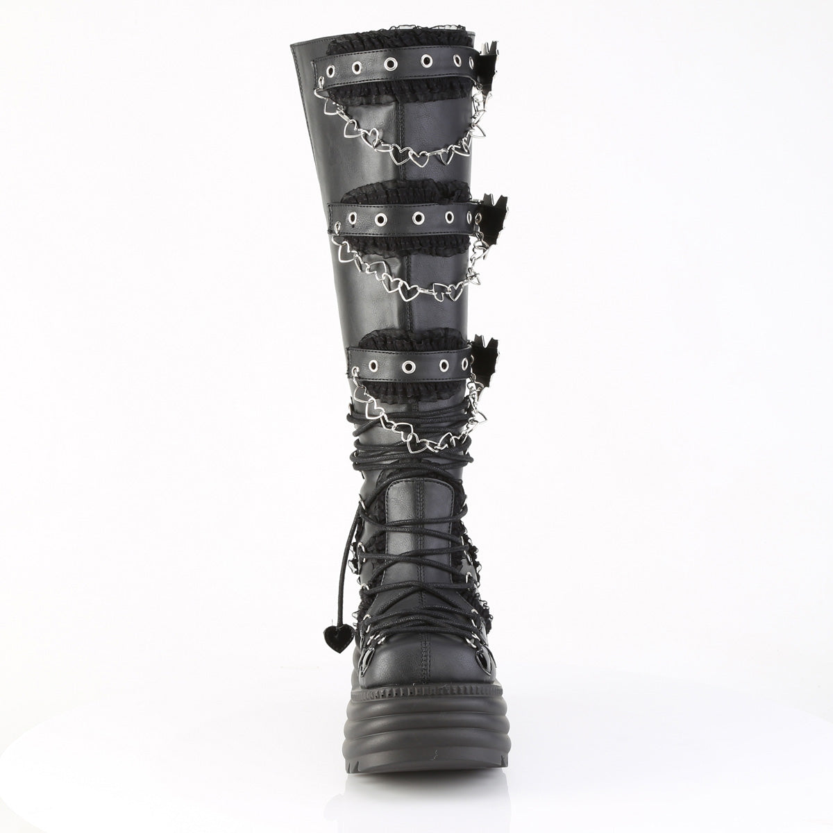 4 1/2" Platform Knee High Boot, Inside Zip (Demonia MOR215/BVL)