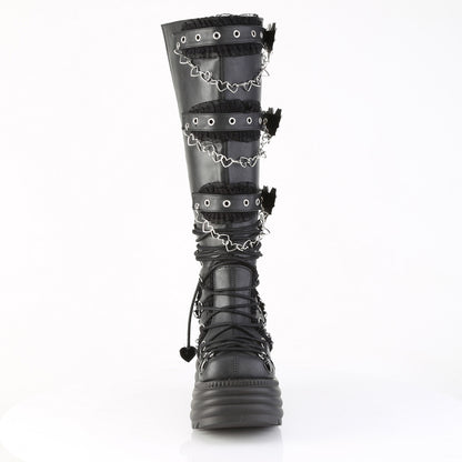 4 1/2" Platform Knee High Boot, Inside Zip (Demonia MOR215/BVL)