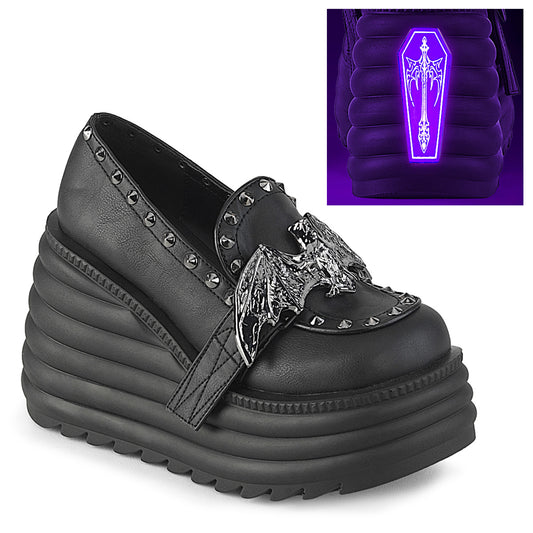 4 1/2" Platform Loafer Shoe (Demonia MOR56/BVL)