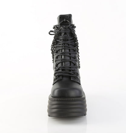 4 1/2" PF Lace-Up Front Ankle Boot, Inside Zip (Demonia MOR65/BVL)