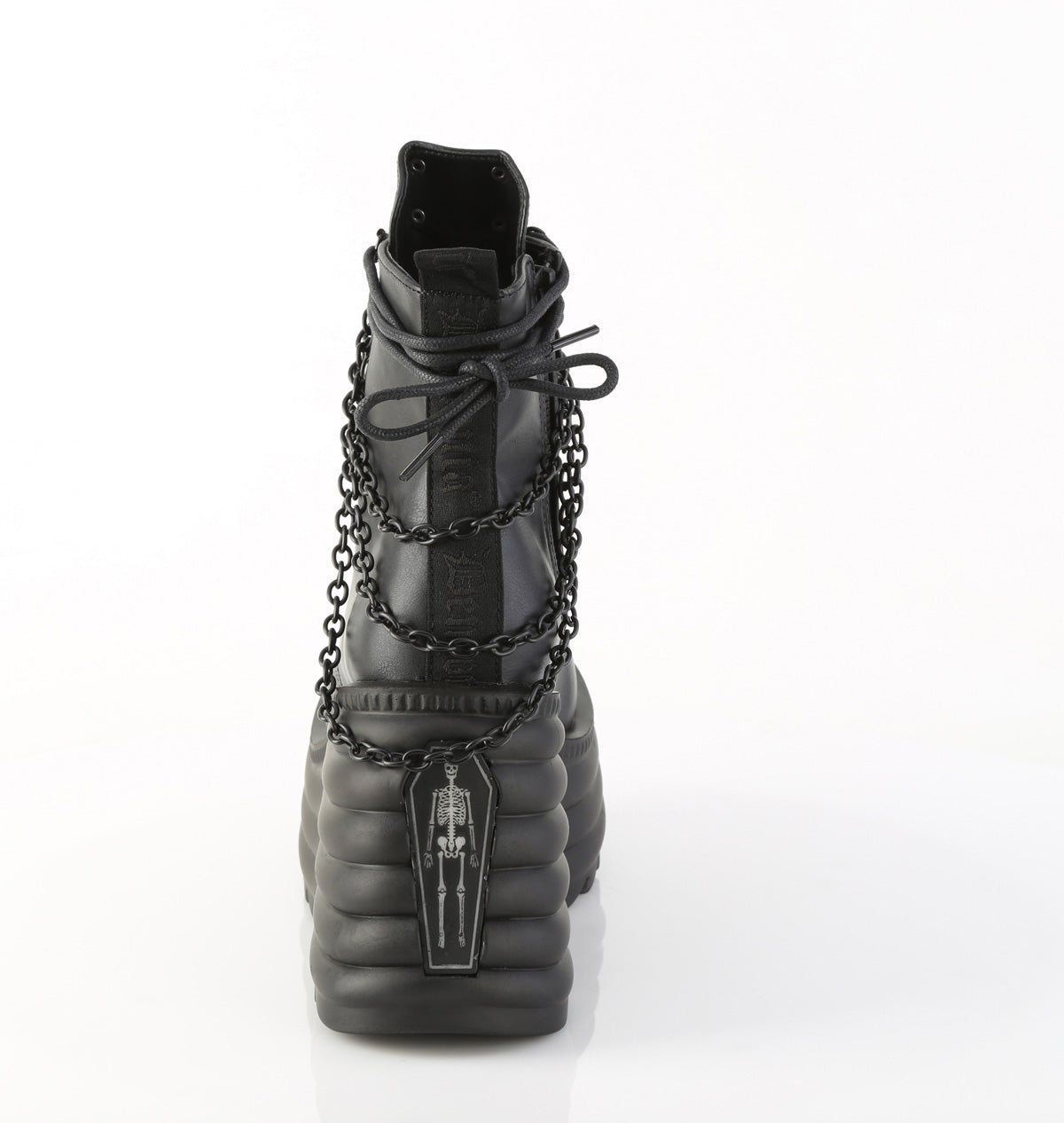 4 1/2" PF Lace-Up Front Ankle Boot, Inside Zip (Demonia MOR65/BVL)