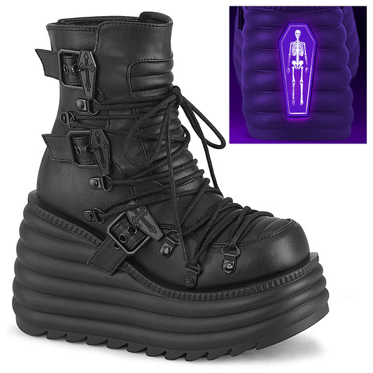 4 1/2" Platform Ankle Boot, Back Zip (Demonia MOR68/BVL)