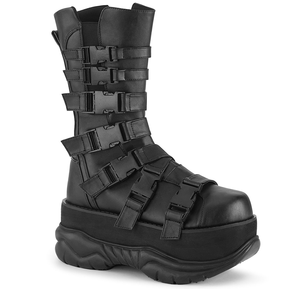 3" PF Mid Calf Boot, Side Zip (Demonia NEP210/BVL)